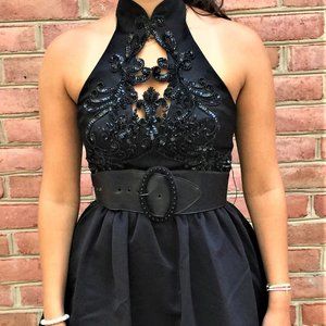 Designer LILLIE RUBIN Black PROM DRESS/Cocktail Dress Size 4